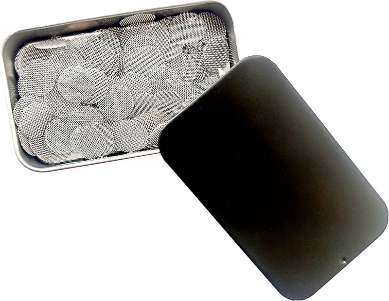 Ruilida 200 pcs 1/2 Inch Premium Thick Pipe Screens Stainless Steel, 0.5" Pipe Screen Filters with Metal Storage Box - Image 1